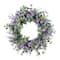 24" Purple Spring Daisy, Lavender & Eucalyptus Floral Wreath